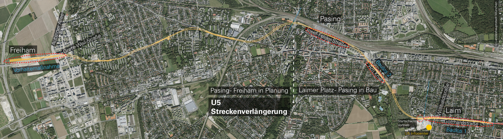 Baustellenübersicht U5; Quelle: LHM