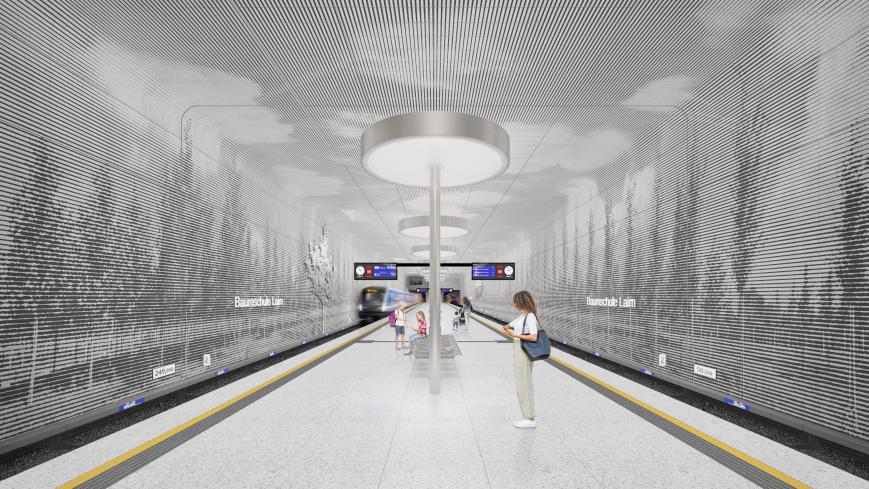 Der neue U-Bahnhof Baumschule Laim; Quelle: Architekturbüro allmannwappner Der neue U-Bahnhof Baumschule Laim; Quelle: Architekturbüro allmannwappner