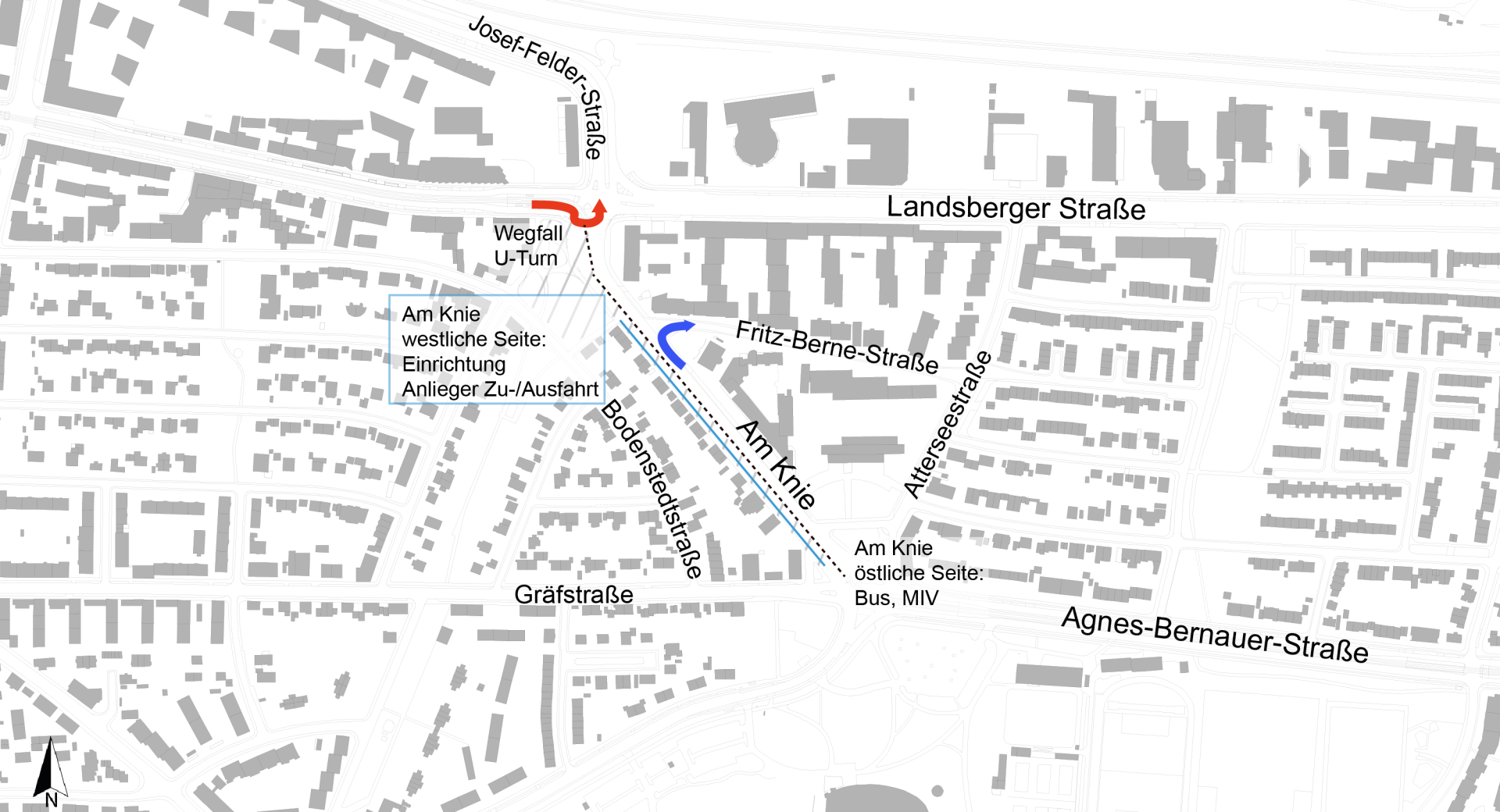 Lageplan zu den Bauarbeiten U5 Verlängerung im Bereich Am Knie, Oktober 2025; Quelle: Baurefrat Lageplan zu den Bauarbeiten U5 Verlängerung im Bereich Am Knie, Oktober 2025; Quelle: Baurefrat