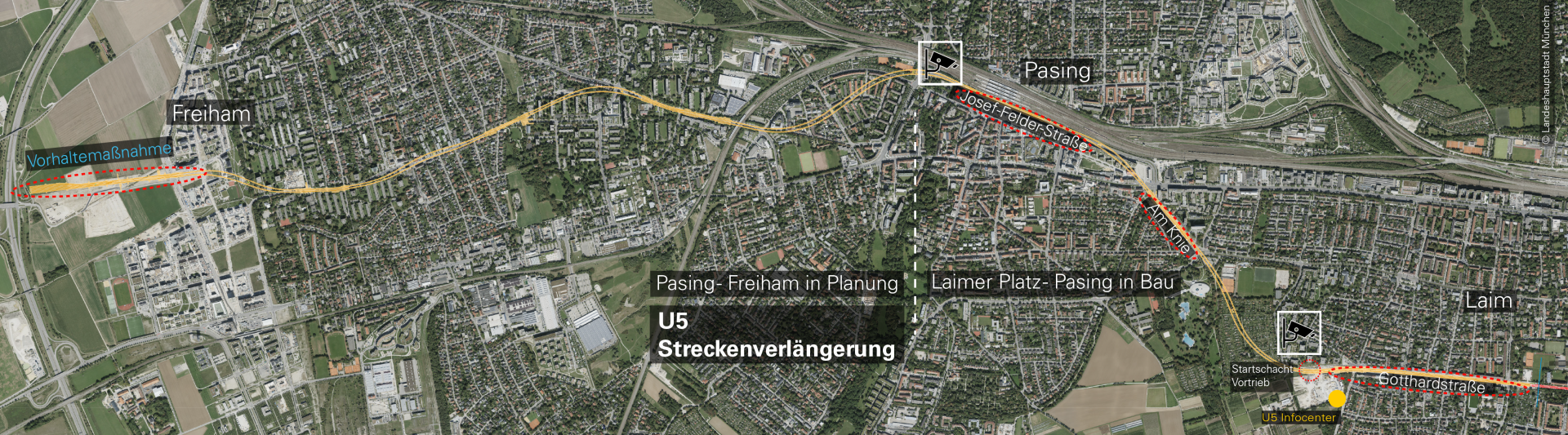 Gesamtstrecke U5 Verlängerung; Quelle: Baureferat