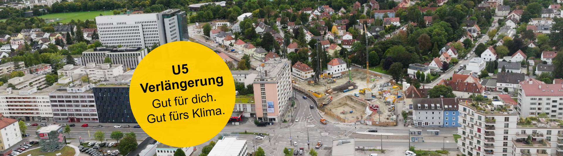 Luftbild Baustelle Am Knie; Quelle: Baureferat/MediaboxTV