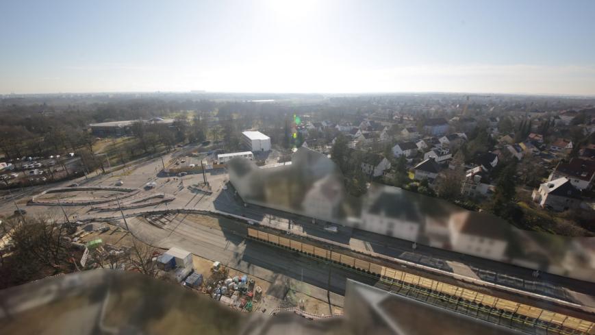 Blick auf die U-Bahn-Baustelle Am Knie; Quelle Baureferat