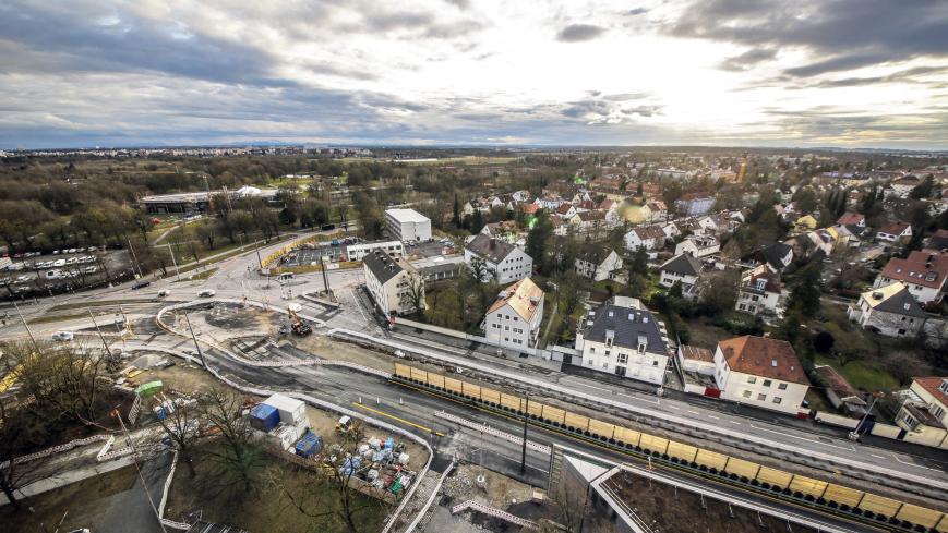 Baustelle Am Knie; Webcamfoto Februar 2025; Quelle Baureferat
