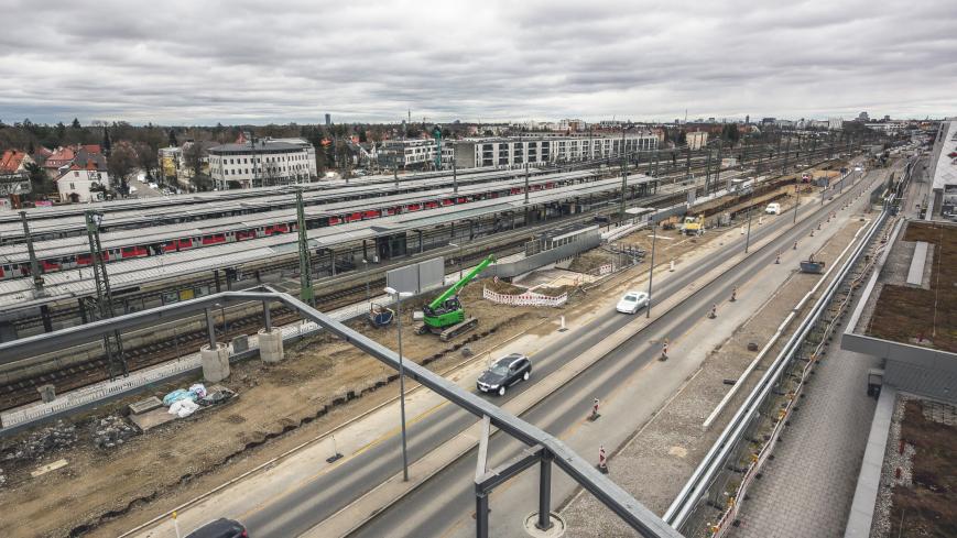 Webcam Bahnhof Pasing, Februar 2025; Quelle Baureferat