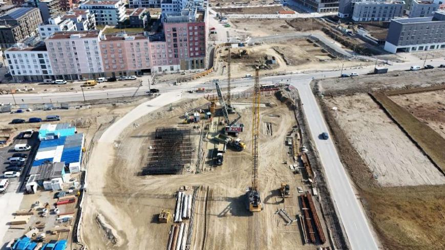 Luftbild Vorhaltemaßnahem Freiham; Quelle: Baureferat/Gebauer Ing.