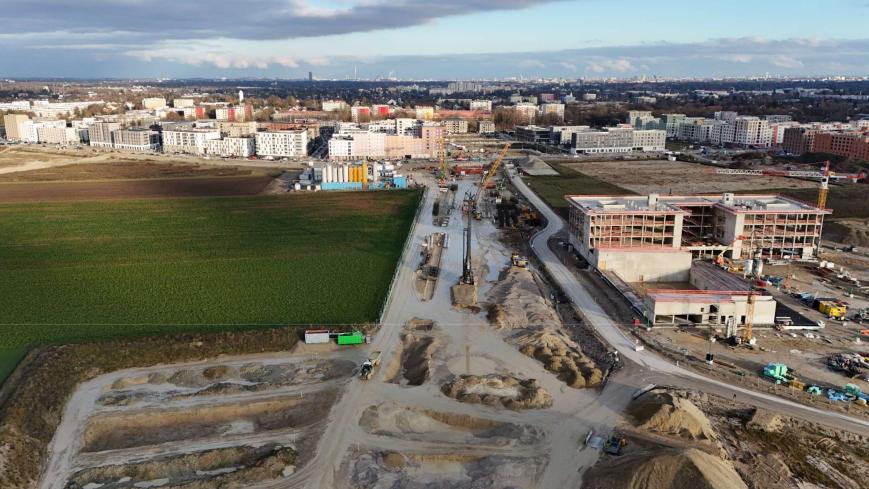 VHM Freiham, Blick gegen Osten, 11/2025; Quelle: Baureferat