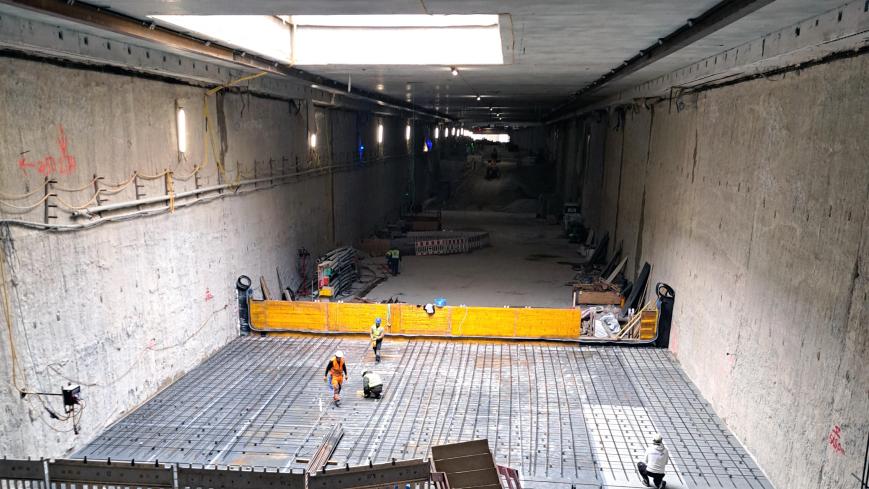 Herstellung der Sohle unter der Gotthardstraße; Quelle: Baureferat