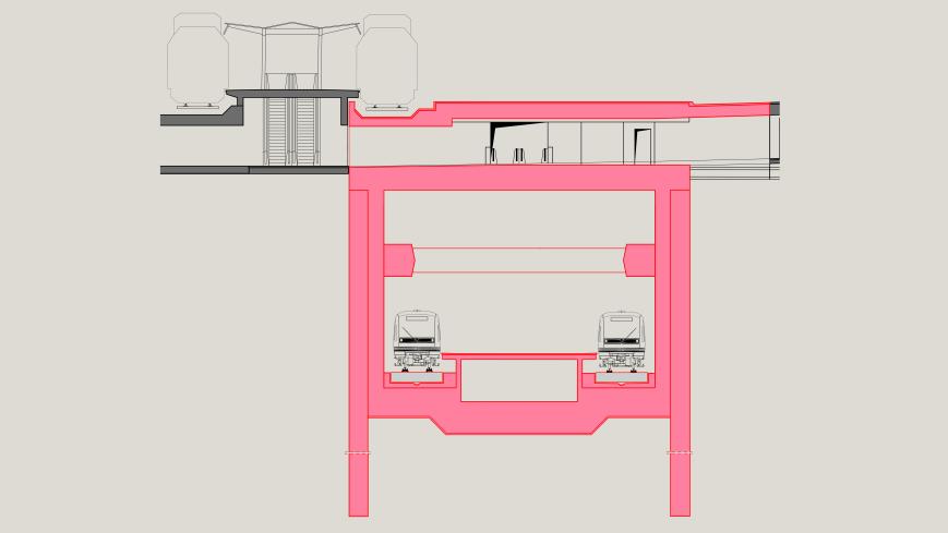 Schematischer Querschnitt U-Bahnhof Pasing, Teaserbild; Quelle 
