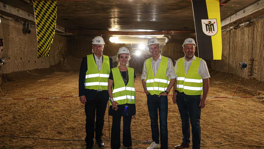 Durchstich im Tunnel erreicht; Pressetermin mit OB Dominik Krause; Quelle: Baureferat