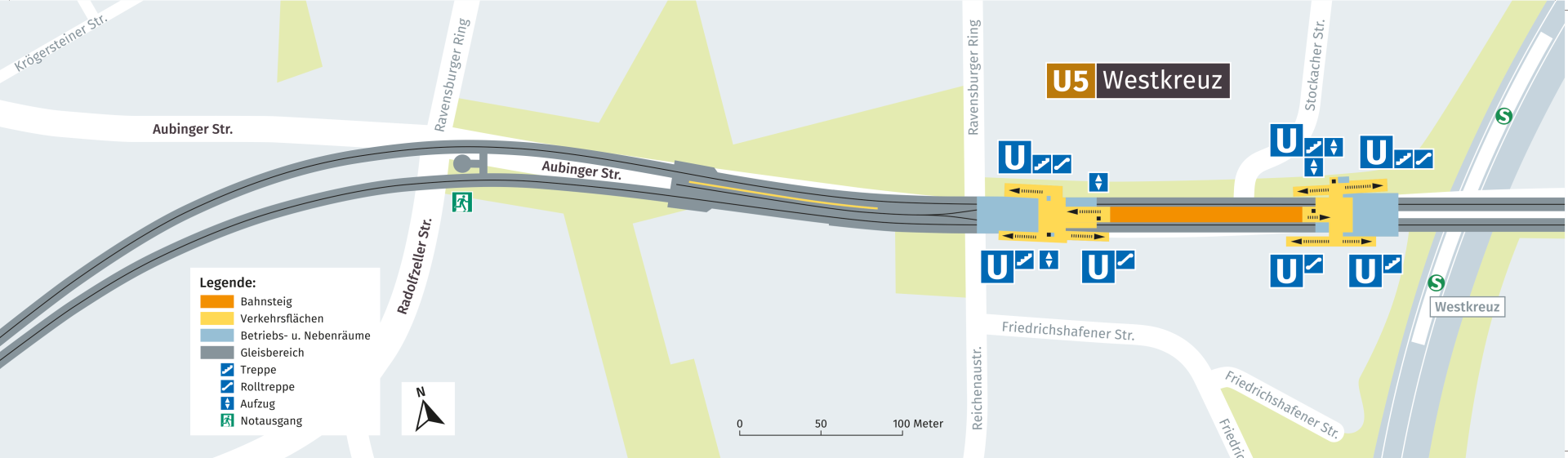 U-Bahnhof Westkreuz, Lageplan: Baureferat