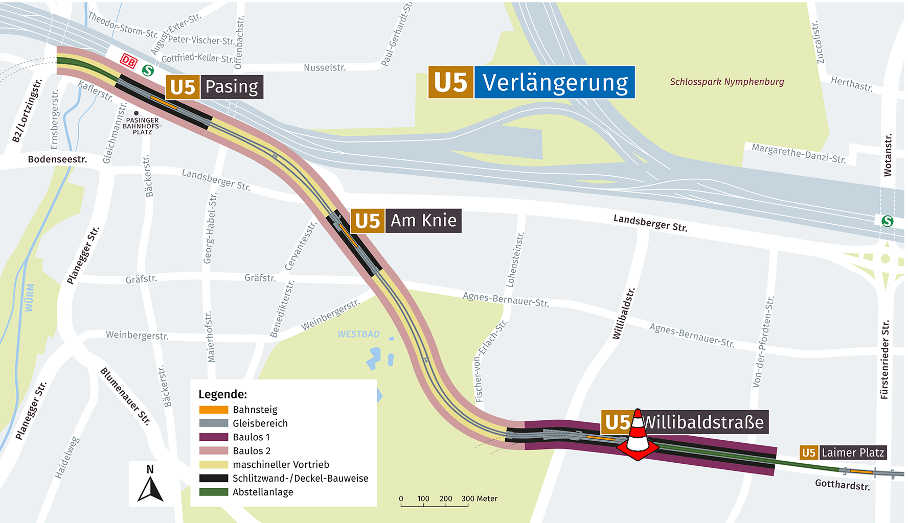 Wo tut sich was auf der Baustelle? Lageplan; Quelle: Baureferat