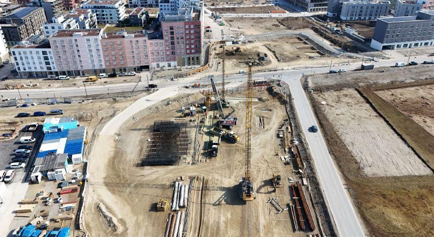 Luftbild Vorhaltemaßnahem Freiham; Quelle: Baureferat/Gebauer Ing.