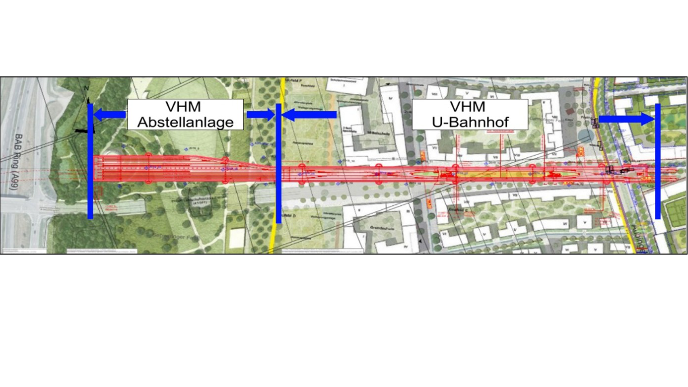 Lageplan Vorhaltemßnahme Freiha-Zentrum; Quelle: Baureferat
