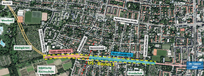 Abbildung 1, Beschluss des Bauausschusses „Verlängerung der U-Bahn-Linie 5-West von Laim nach Pasing – Oberflächenwiederherstellung der Gotthardstraße“ vom 10. Februar 2026